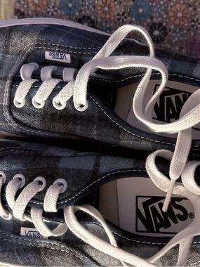Vans Women's Low-Top Checkerboard Sneakers in Black and White